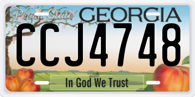 GA license plate CCJ4748