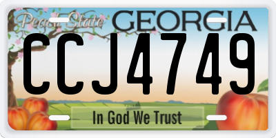 GA license plate CCJ4749