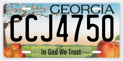 GA license plate CCJ4750