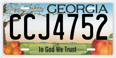 GA license plate CCJ4752