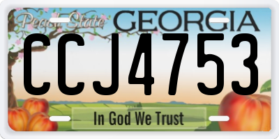GA license plate CCJ4753
