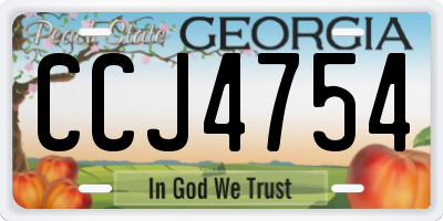 GA license plate CCJ4754