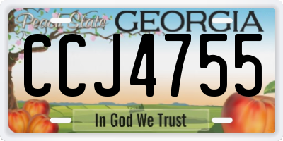GA license plate CCJ4755