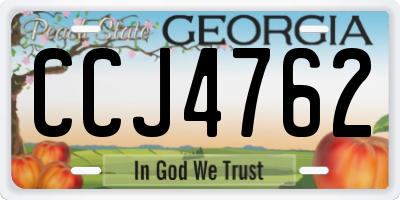 GA license plate CCJ4762