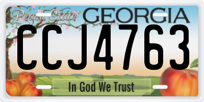 GA license plate CCJ4763