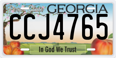 GA license plate CCJ4765