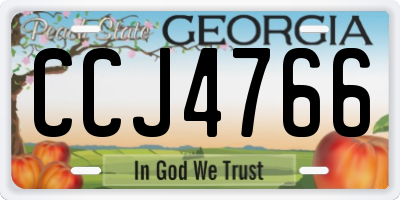 GA license plate CCJ4766
