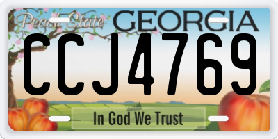 GA license plate CCJ4769