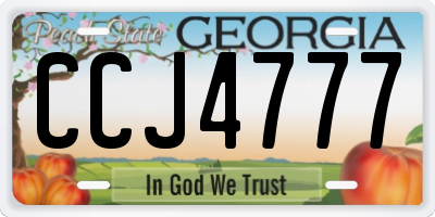 GA license plate CCJ4777