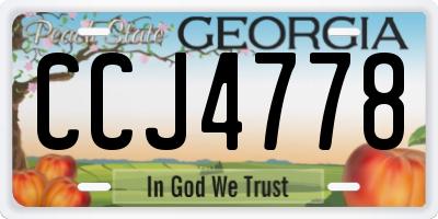 GA license plate CCJ4778