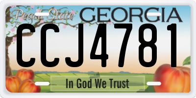 GA license plate CCJ4781