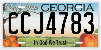 GA license plate CCJ4783