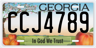 GA license plate CCJ4789