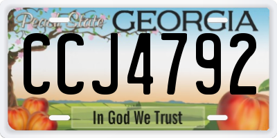 GA license plate CCJ4792