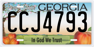 GA license plate CCJ4793