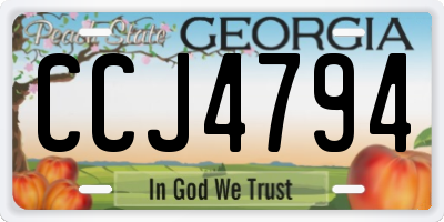 GA license plate CCJ4794