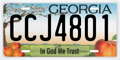 GA license plate CCJ4801