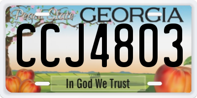 GA license plate CCJ4803