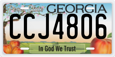GA license plate CCJ4806