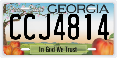 GA license plate CCJ4814