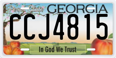 GA license plate CCJ4815