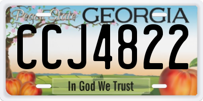 GA license plate CCJ4822
