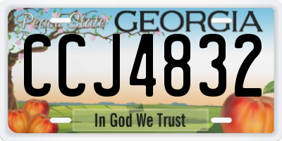 GA license plate CCJ4832