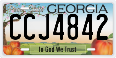 GA license plate CCJ4842