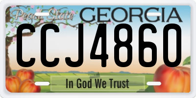 GA license plate CCJ4860