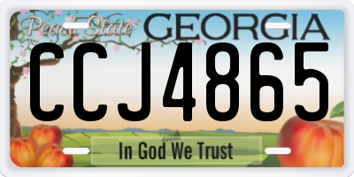 GA license plate CCJ4865