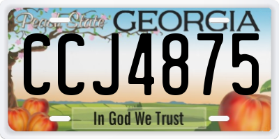 GA license plate CCJ4875