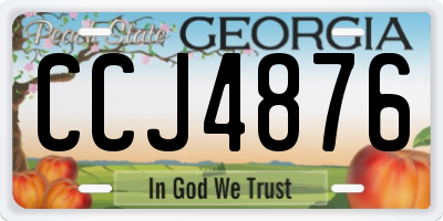 GA license plate CCJ4876