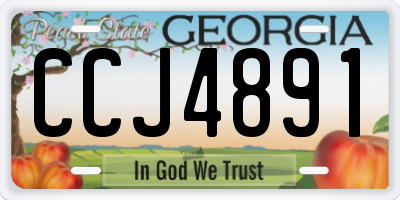 GA license plate CCJ4891