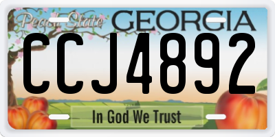 GA license plate CCJ4892