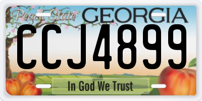 GA license plate CCJ4899