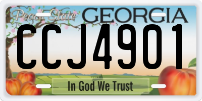 GA license plate CCJ4901