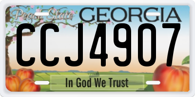 GA license plate CCJ4907