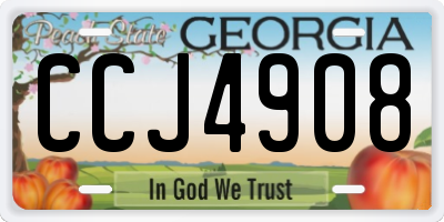GA license plate CCJ4908
