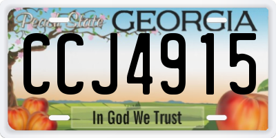 GA license plate CCJ4915