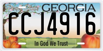 GA license plate CCJ4916
