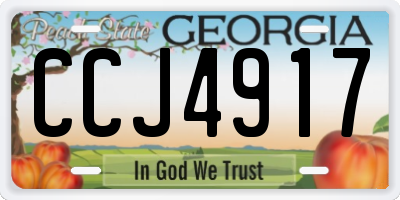 GA license plate CCJ4917