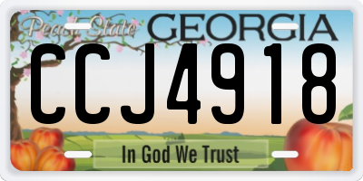 GA license plate CCJ4918