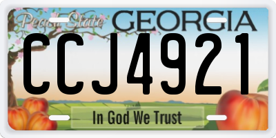 GA license plate CCJ4921