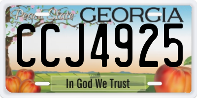 GA license plate CCJ4925