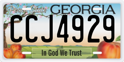 GA license plate CCJ4929