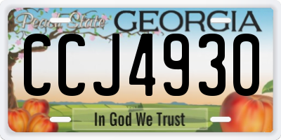 GA license plate CCJ4930