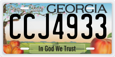 GA license plate CCJ4933