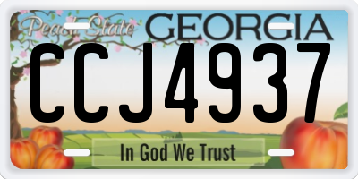 GA license plate CCJ4937