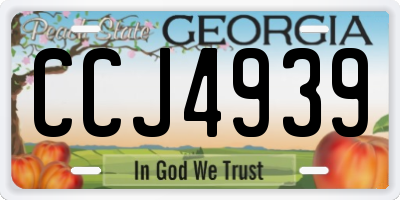 GA license plate CCJ4939