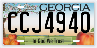 GA license plate CCJ4940